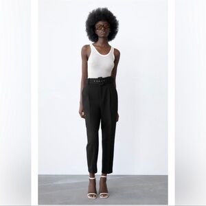 Zara XS  High Waisted Trousers With Belt